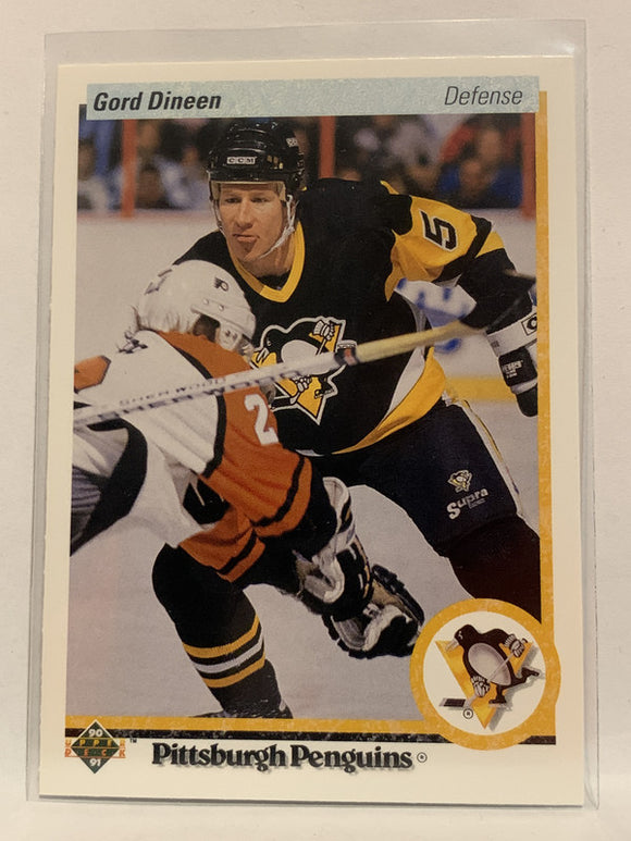 #369 Gord Dineen Pittsburgh Penguins 1990-91 Upper Deck Hockey Card  NHL