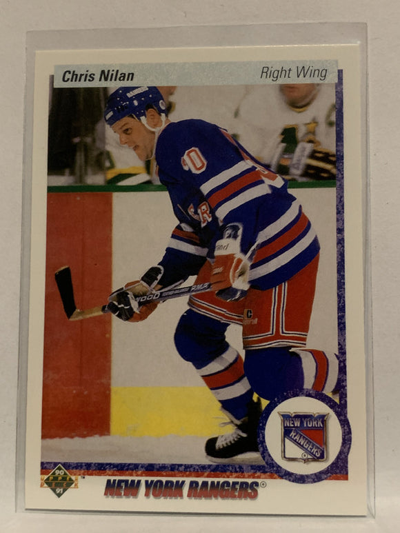 #368 Chris Nilan New York Rangers 1990-91 Upper Deck Hockey Card  NHL