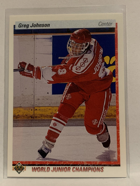 #460 Greg Johnson World Junior Champions 1990-91 Upper Deck Hockey Card  NHL