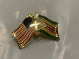 USA American Zimbabwe Friendship Flags Lapel Hat Pin CA
