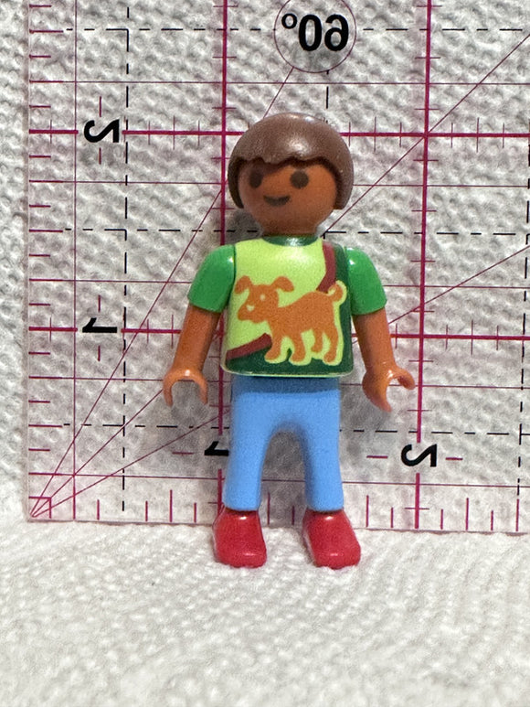 Playmobil Boy with Dog on Shirt 1995  Toy Action Figure
