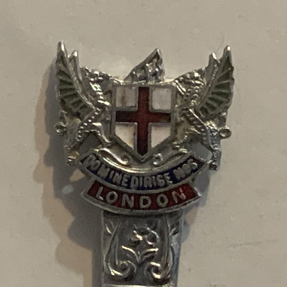London England Coat of Arms Motto Collectable Souvenir Spoon AF