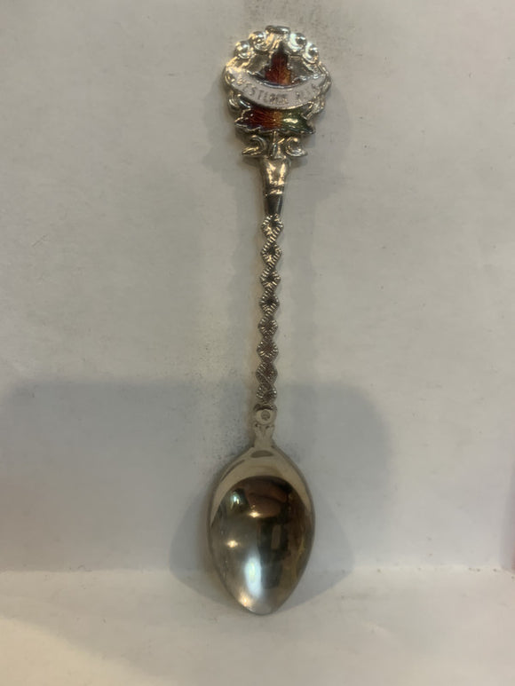 Westlock Alta Alberta Maple Leaf Canada Souvenir Spoon