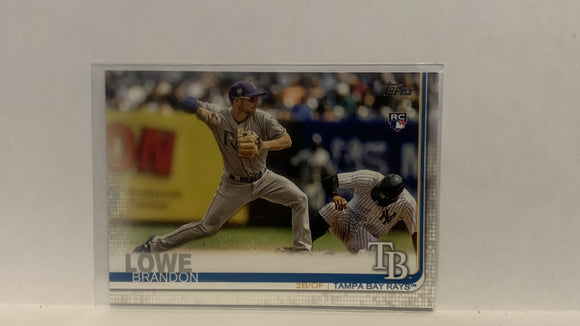 #114 Brandon Lowe Rookie Tampa Bay Rays 2019 Topps Series 1 Baseball Card