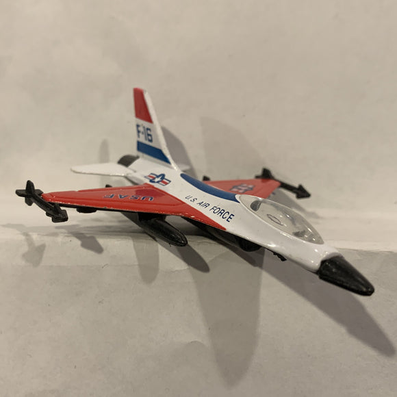 White US Air Force F-16 Unbranded Diecast Car EO