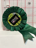 Irish Green Ribbon Button Pinback