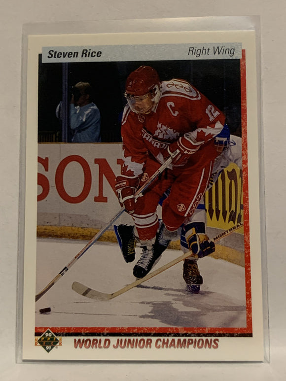 #462 Steven Rice   World Junior Champions 1990-91 Upper Deck Hockey Card  NHL