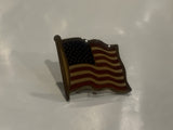 Waving USA American Flags Lapel Hat Pin CB