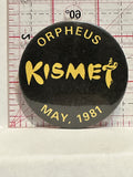 Orpheus Kissmet May 1981 Button Pinback