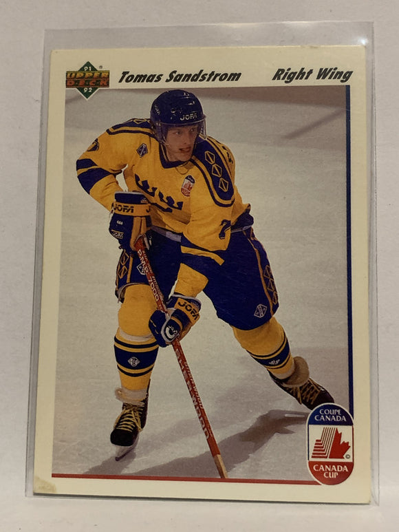 #30 Tomas Sandstrom Sweden 1991-92 Upper Deck Hockey Card