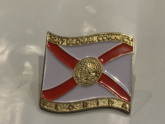 Florida 2017 Global Connect Flag Lapel Hat Pin CC