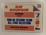 #7 Ray Bourque   Boston Bruins 1989-90 Topps Sticker Insert Hockey Card  NHL