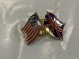 USA American Great Britain Friendship Flags Lapel Hat Pin CC