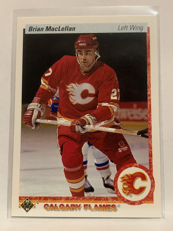 #372 Brian MacLellan Calgary Flames 1990-91 Upper Deck Hockey Card  NHL