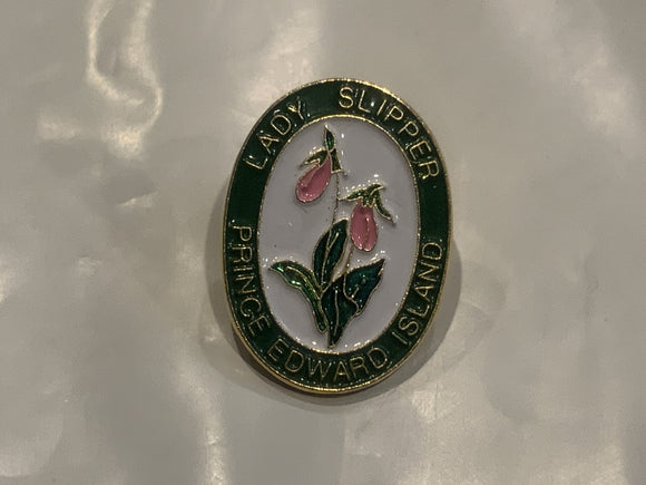 Lady Slipper Flower Prince Edward Island Lapel Hat Pin CC