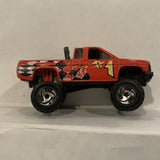 Red #1 Checkered Flag Lifted Truck ©1987 Hot Wheels Diecast Car EP