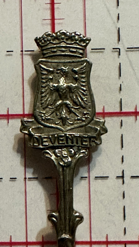 Deventer Netherlands Crest Emblem Sierra Europe Souvenir Spoon