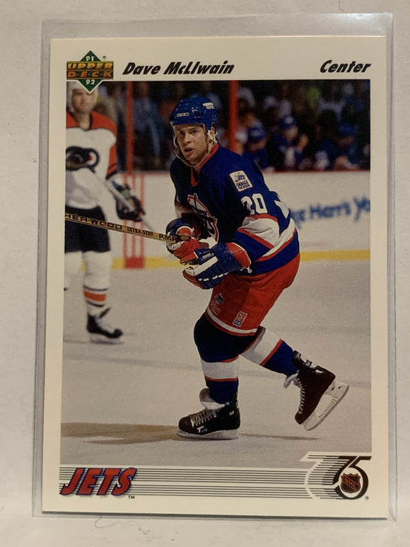 #222 Dave McLlwain Winnipeg Jets 1991-92 Upper Deck Hockey Card  NHL