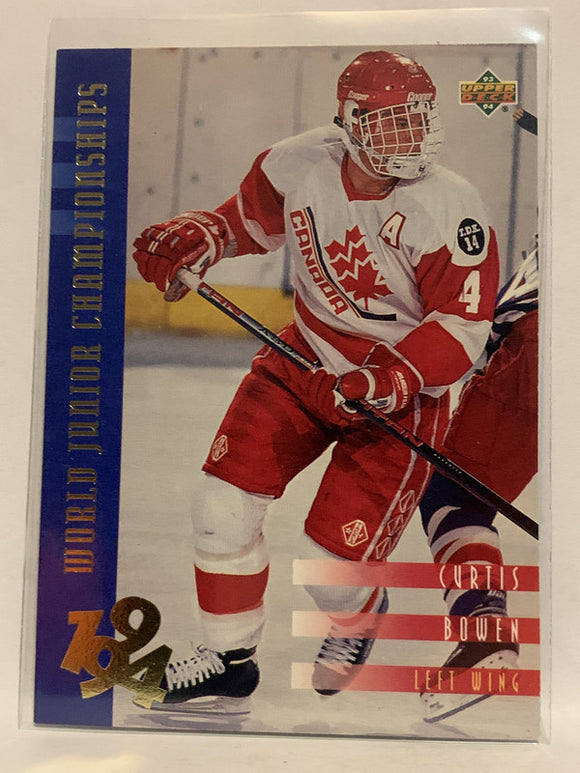 #547 Curtis Bowen World Junior Champions 1993-94 Upper Deck Hockey Card  NHL