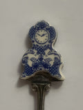 Blue White Clock Souvenir Spoon