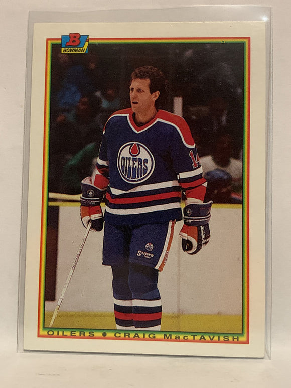 #193 Craig MacTavish Edmonton Oilers 1990-91 Bowman Hockey Card  NHL
