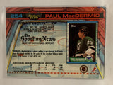 #254 Paul MacDermid Rookie Hartford Whalers 1991-92 Topps Stadium Club Hockey Card  NHL