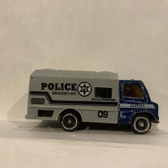 Blue Grey Police Emergency Unit Truck Unbranded Diecast Car FA