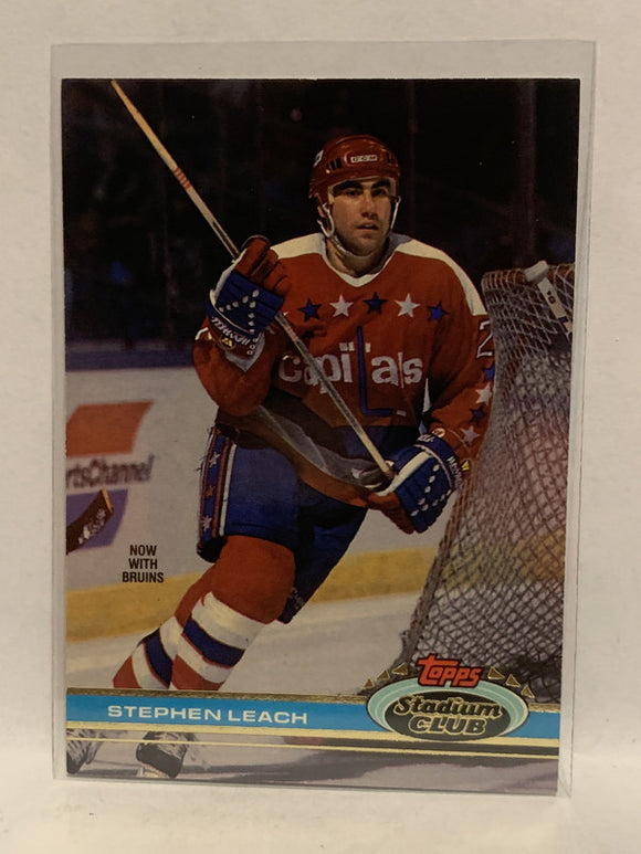 #226 Stephen Leach Rookie Wahington Capitals 1991-92 Topps Stadium Club Hockey Card  NHL
