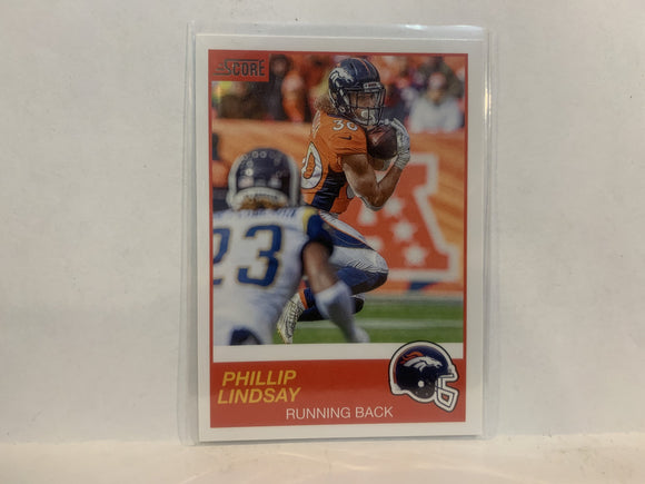 #13 Phillip Lindsay Denver Broncos 2019 Score Football Card MB