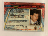#386 Mike Ricci Rookie Philadelphia Flyers 1991-92 Topps Stadium Club Hockey Card  NHL