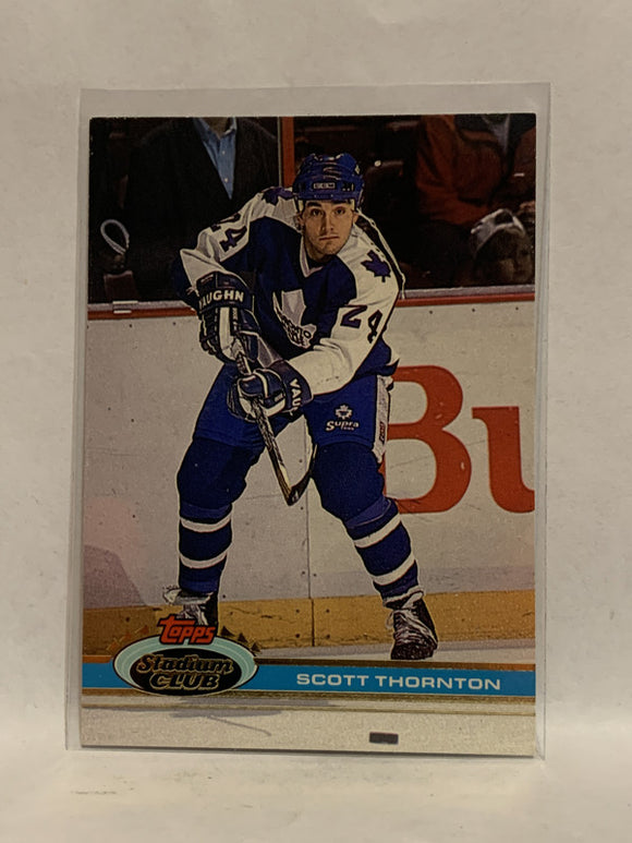 #378 Scott Thornton Rookie Toronto Maple Leafs 1991-92 Topps Stadium Club Hockey Card  NHL