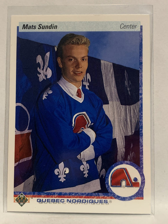 #365 Mats Sundin   Quebec Nordiques 1990-91 Upper Deck Hockey Card  NHL