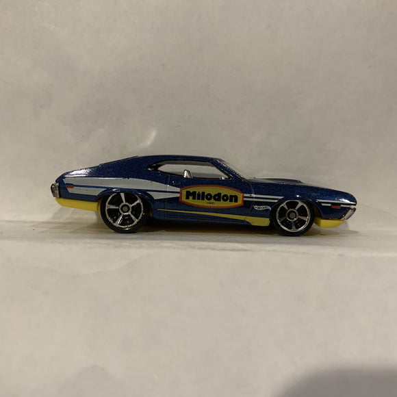 Blue Milodon'72 Ford Gran Torino Sport ©2010 Hot Wheels Diecast Car FA