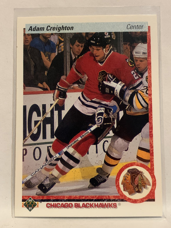 #4 Adam Creighton Chicago Blackhawks 1990-91 Upper Deck Hockey Card  NHL