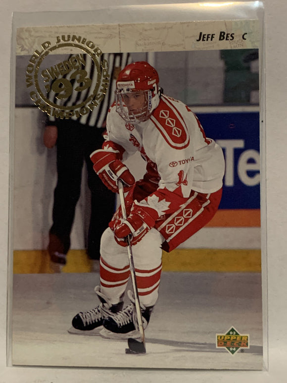 #255 Jeff Bes World Junior Champions 1993-94 Upper Deck Hockey Card  NHL