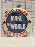 Food Helps Make the World Go Round Button Pinback