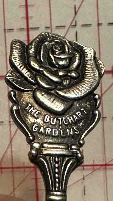 The Butchart Gardens Victoria BC Rose Flower EPNS British Columbia Souvenir Spoon