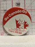 Calgary Co-Op Go Canada Go Button Pinback