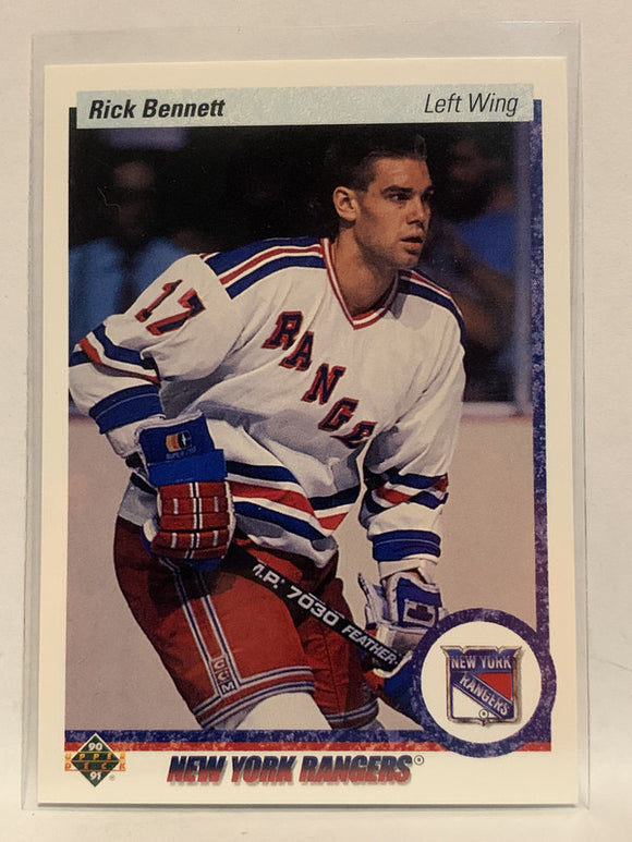 #540 Rick Bennett   New York Rangers 1990-91 Upper Deck Hockey Card  NHL