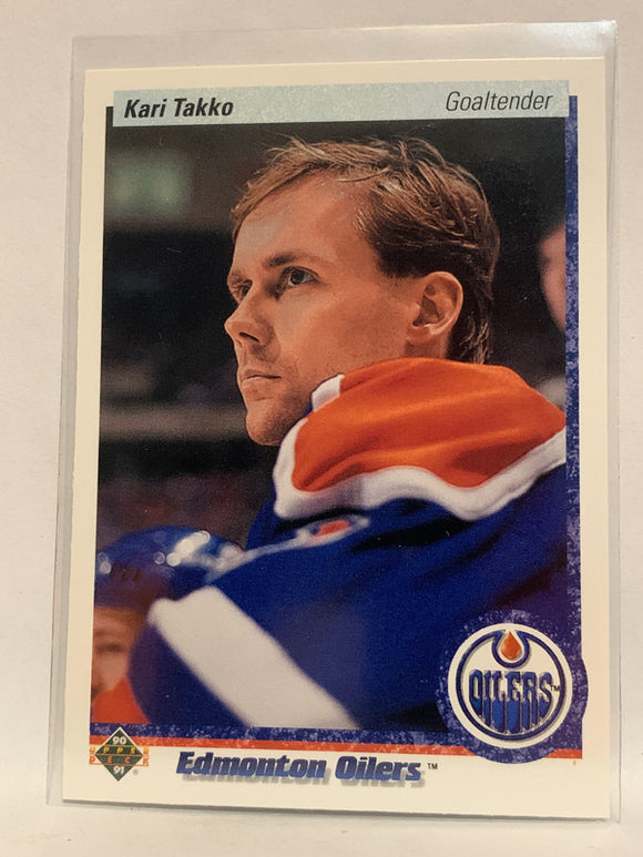 #543 Kari Takko Edmonton Oilers 1990-91 Upper Deck Hockey Card  NHL
