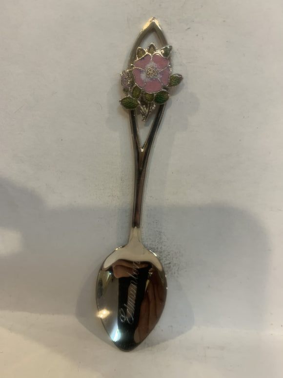 Edmonton Alberta Wild Rose Souvenir Spoon