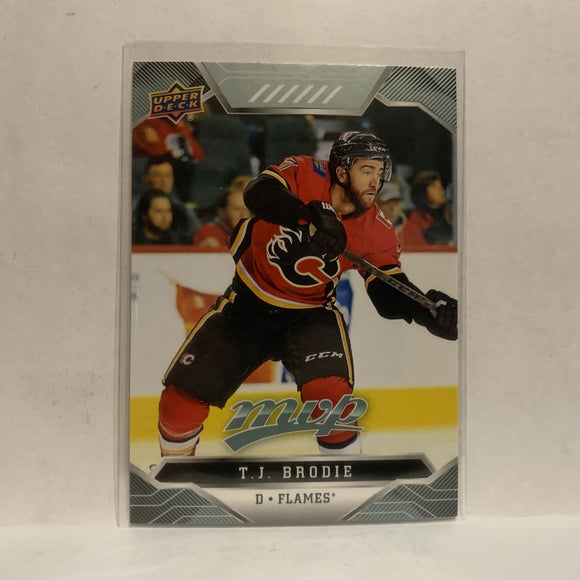 #173 T.J. Brodie Calgary Flames 2019-20 Upper Deck MVP Hockey Card KS