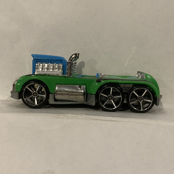 Green Semi Psycho Hot Wheels Diecast Car FB