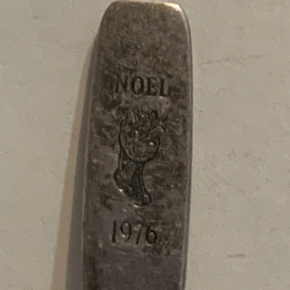 Noel 1976 Christmas Stocking Collectable Souvenir Spoon AJ