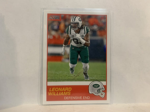 #160 Leonard Williams New York Jets 2019 Score Football Card MD