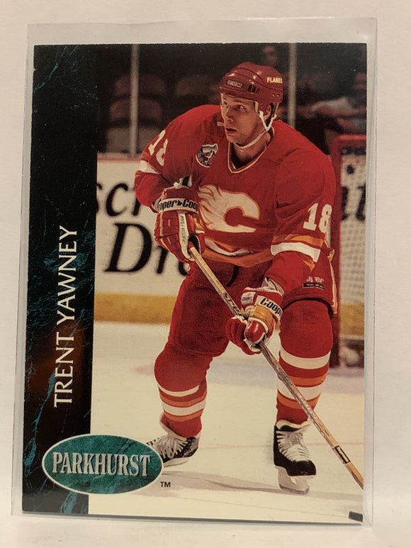 #262 Trent Yawney Calgary Flames 1992-93 Parkhurst Hockey Card NHL