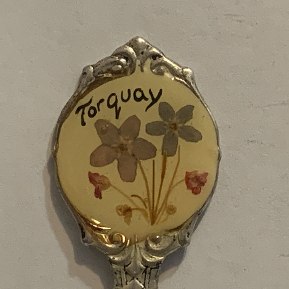 Torquay Flowers England Collectable Souvenir Spoon AK