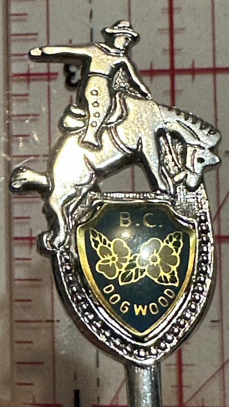 Beaverdell BC Rodeo Dogwood Flower British Columbia Souvenir Spoon