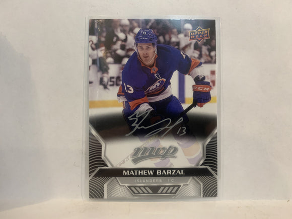 #173 Mathew Barzel Silver Scripts New York Islanders 2020-21 Upper Deck MVP Hockey Card ME