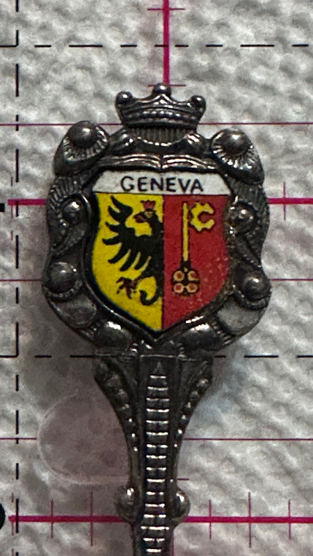 Geneva Crest Emblem Switzerland Silver Plated  Souvenir Spoon